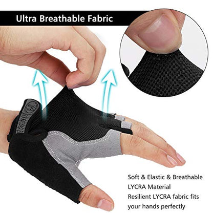 Accmor Cycling Gloves for Men Women, Bike Gloves Half Finger Road Bike MTB Gloves, Anti-Slip Shock-Absorbing Glove for Fitness Cycling Outdoor Sports