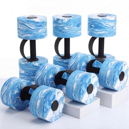 Lewtemi 6 Pcs Water Weights Pool Exercise Set, Aqua Exercise Dumbbells with Handle Strips, High-density Eva-foam Dumbbells for Water Aerobics, Pool Fitness - size: 12 x 5.5 x 3.7 in