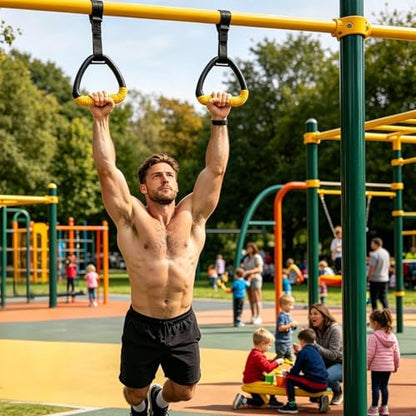 Gymnastics Rings | Exercise Strength Training Equipment,Exercise Rings Adjustable Straps,for Fitness Strength Training Home Outdoor Garage Park School Adult Men - color: Style B