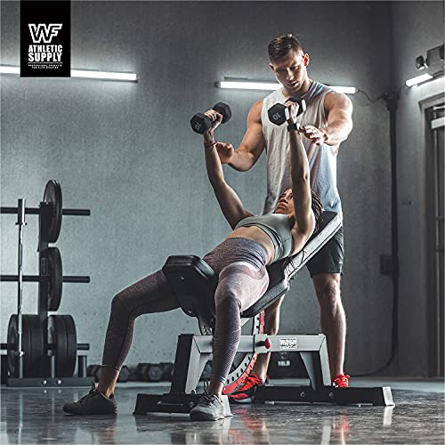 WF Athletic Supply Black Neoprene Dumbbell Set, Non-Slip & Hex Shape, Great for Muscle Toning, Strength Building & Weight Loss; Sizes, Dumbbells Only & w/Rack Options Available