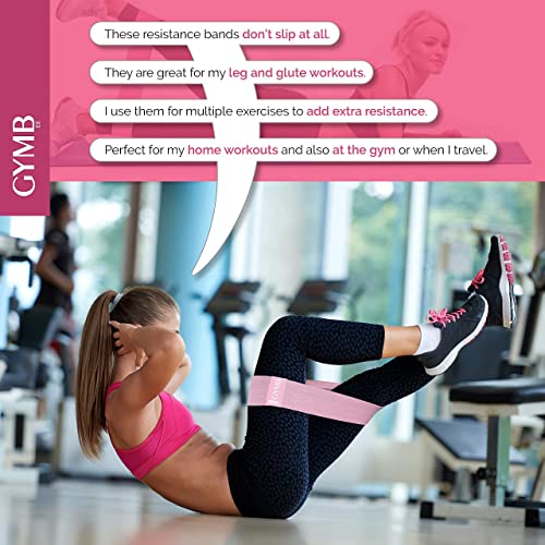 6-Piece Resistance Bands for Working Out - Exercise Bands to Workout Glutes, Thighs & Legs - Non Slip Cloth Booty Bands for Gym & Home Fitness, Yoga, Strength & Pilates - 3 Levels
