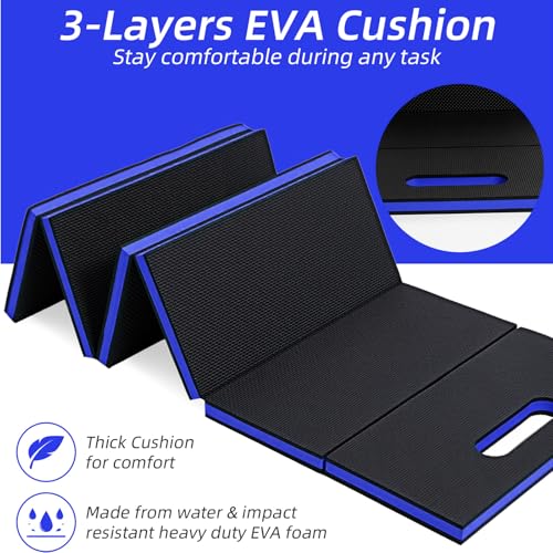 Kifmurase 1" Foldable Thick Kneeling Pad Comfortable EVA Foam Knee Pads - color: Blue