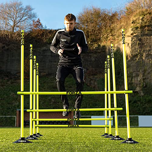 FORZA Pro Adjustable Hurdle Set | Speed & Agility Training with Rubber Bases or Ground Spikes for Extra Stability [4ft or 5ft]