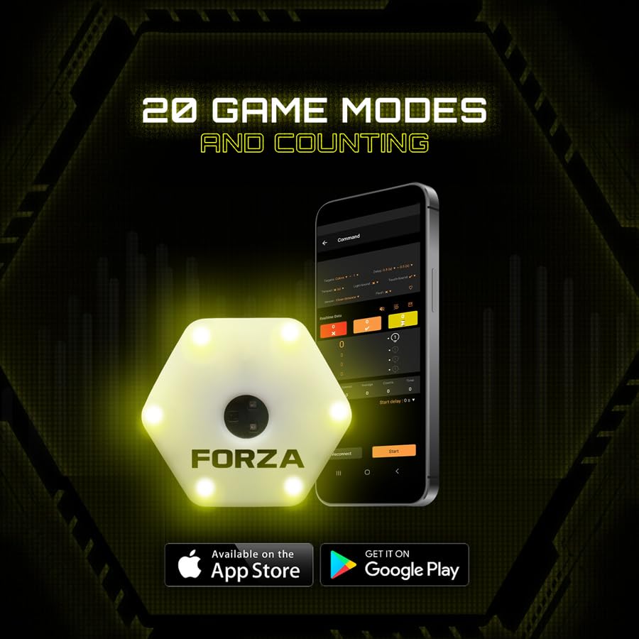 FORZA METIS x RapidFire Interactive Wave Rebound Boards | Reaction Soccer Training Equipment with App-Enabled Lights - Improve Speed, Agility, and Ball Control - size: XL (46In x 12.5In), style: 4x Lights & 2x Boards