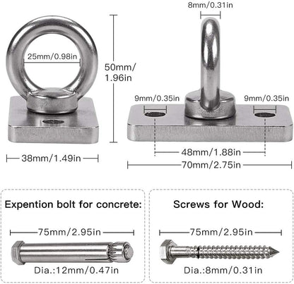 1800lb Capacity Wall Ceiling Mount Bracket for Suspension Strap, Battle Rope Anchor Ceiling Hook for Gymnastic Ring, Hammock Swing, Boxing Punching Bag - style: 1 Pack