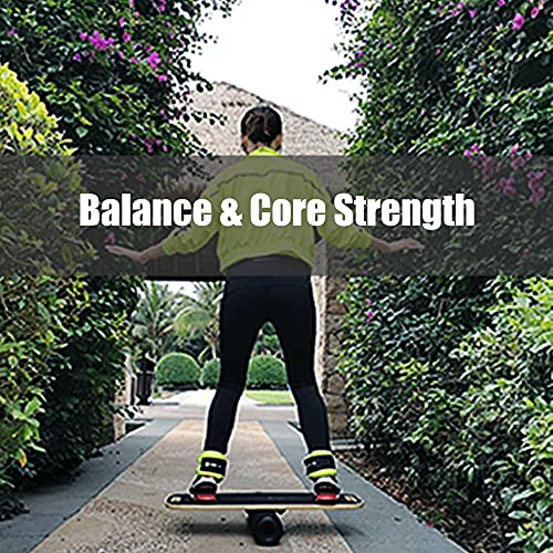 Balance Board, Stability Core Trainer, Training Board for Exercise, Fitness, Non-Slip Deck and Roller, with Adjustable Stoppers