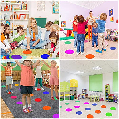 Poly Spots Spot Markers for Gym Floor 9inch 10inch 12/18/24/36 Pcs Flat Cones Non-Slip Rubber Floor Dots Circles for Sports Soccer Basketball Agility Training Dance Classroom - style: 12Pcs 9inch