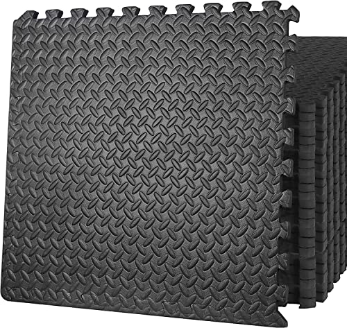 ZENY 24 Pack Puzzle Exercise Mat, 0.75'' Thick EVA Interlocking Foam Floor Tiles, Workout Mat Gym Flooring for Home Gym, 24 in x 24 in x 3/4 in, Cover 96 sq.ft