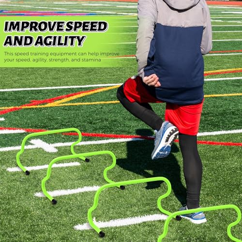 Wettarn 12 Pcs 9" Speed Training Agility Hurdles for Athletes Reliable Training Hurdle Plyometric All Purpose Practice Equipment for Soccer Basketball Football - color: Green