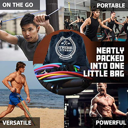 Resistance Bands Set for Men, Women, Exercise & Workout. Fitness Bands for Leg & Bicep Work. Workout Bands for Working Out. Stretch Bands for Physical Therapy. Strength Bands. Elastic Weight Training.