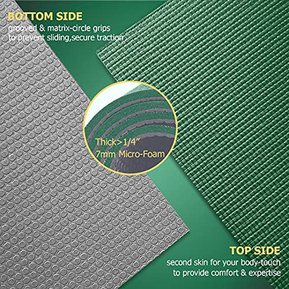 GXMMAT Large Yoga Mat 12'x6'/10'x6'/6'x8'(7mm) - color: Green Jasper, size: 6*8 FT