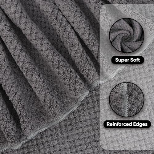 HOMEXCEL Grey Bath Towels 2 Pack, Microfiber Bathroom Towel, Super Soft Highly Absorbent Bath Towel Set, Quick Drying Towels for Sport, Yoga, SPA, Fitness