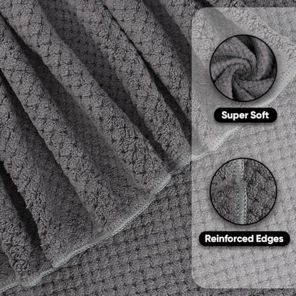 HOMEXCEL Grey Bath Towels 2 Pack, Microfiber Bathroom Towel, Super Soft Highly Absorbent Bath Towel Set, Quick Drying Towels for Sport, Yoga, SPA, Fitness