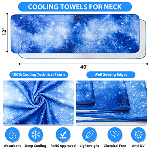 Cooling Towel, Cooling Towels for Neck,40" x 12"Ice Towel for Instant Cooling Relief, Soft Breathable Chilly Towel, Perfect Yoga, Golf, Sports, Gym, Athletes Towel (1PC-BStarry) - color: Bstarry