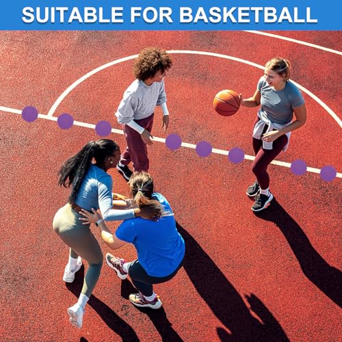 PATIKIL Spot Markers 4 Inch, 6 Pcs Non-Slip Floor Dots Agility Markers Flat Field Cones Poly Dots for Gym PE Speed Training Dance Soccer Basketball Sports, Red/Blue/Purple