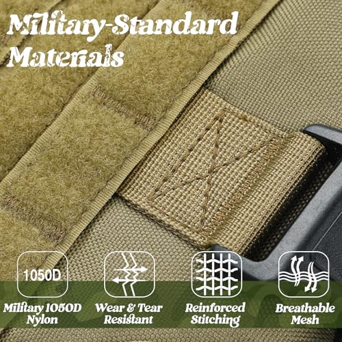 rabbitgoo Tactical Dog Harness for Small, Heavy Duty Military No Pull Vest - color: Brown, size: Small