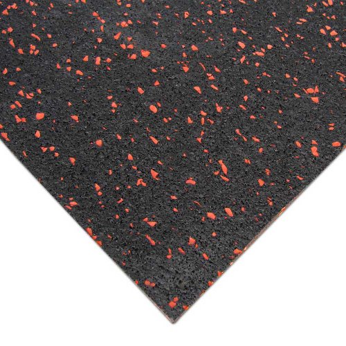 Rubber-Cal Elephant Bark Rubber Flooring - 3/16" Thick - color: Red Dot, size: 60"L x 48"W x 0.2"Th