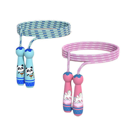 Kids Jump Rope Skipping Rope for Kids -Adjustable Cotton Jumping Ropes with Wooden Handle,Light Weight for Fitness Workout Exercise Outdoor Activity