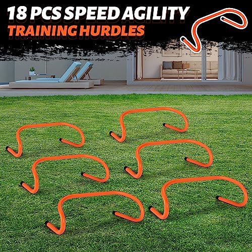 Wettarn 18 Pcs 6" Speed Training Hurdles Mini Agility Hurdles Bulk - color: Orange