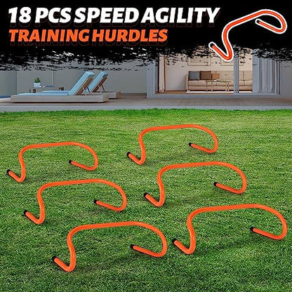 Wettarn 18 Pcs 6" Speed Training Hurdles Mini Agility Hurdles Bulk - color: Orange