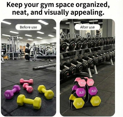 Dumbbell Rack Stand - 3 Tier Compact Weight Storage Organizer for Small Hand Weights, Neoprene & Vinyl Dumbbells - Portable Heavy Duty PP Plastic Weight Holder for Home Gym, Office, Exercise,9x8.8x3.3in (Dumbbells Not Included)
