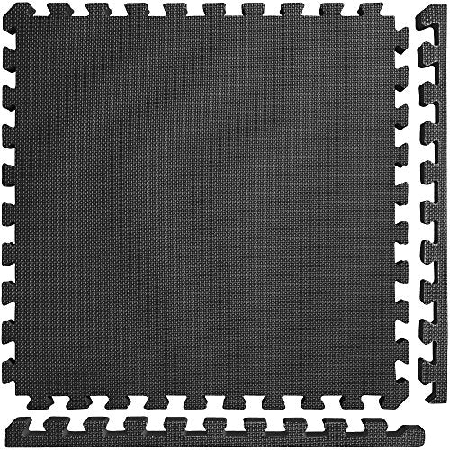 Meister X-Thick 1.5" Interlocking EVA Foam Mats - 2X Cushion for Wrestling, MMA Takedowns & Gymnastics - 2'x2' Tiles - color: Black, size: 10 Tiles (40 Sqft)