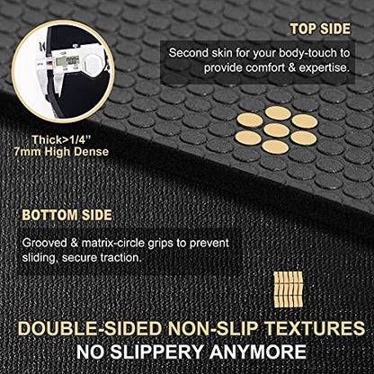 GXMMAT Extra Wide Large Exercise Mat 12'x7'/10'x7/8'x7(7mm) - size: 7*8 FT