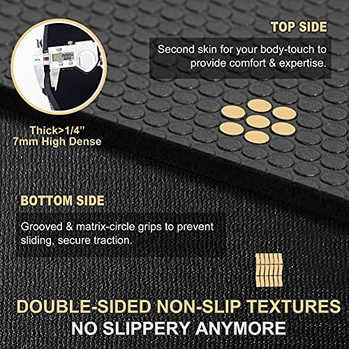 GXMMAT Extra Wide Large Exercise Mat 12'x7'/10'x7/8'x7(7mm) - size: 7*12 FT