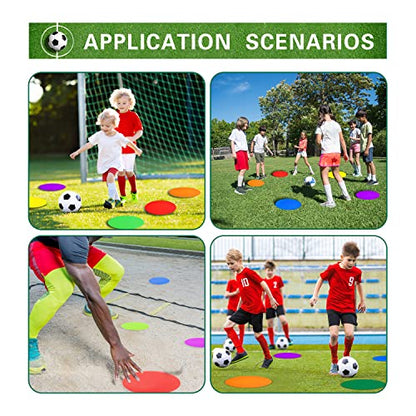 Poly Spot Markers 4 inch/9 inch Non-Slip Rubber Agility Training Markers Floor Dots Flat Field Cones for Football, Soccer, Basketball, School Exercise Drills, Dance Practice - style: 9 inch 12 Pcs (TPE)