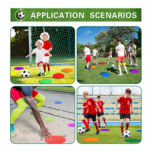 Poly Spot Markers 4 inch/9 inch Non-Slip Rubber Agility Training Markers Floor Dots Flat Field Cones for Football, Soccer, Basketball, School Exercise Drills, Dance Practice - style: 9 inch 18 Pcs (TPE)
