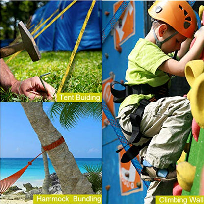 Aoneky Outdoor 10mm Static Utility Rope, Heavy Duty Polyester Rope for Pulling, Rigging, Tree Work & Hunting, Gym Fitness, 2000LB Tensile Strength