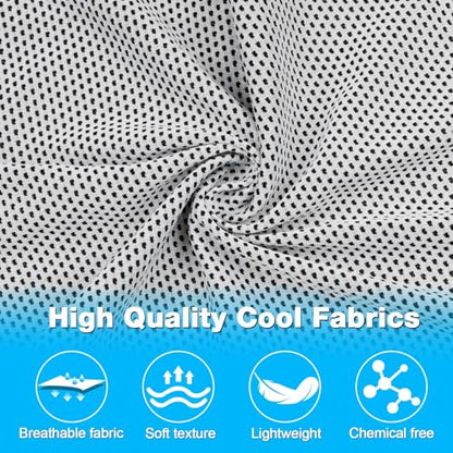 MENOLY 30 Packs Cooling Towels Bulk Cooling Towels for Neck and Face Gym Workout Cooling Neck Rags for Sports Yoga Soft Microfiber Breathable Sweat Rags for Hiking Running Fitness-Gray