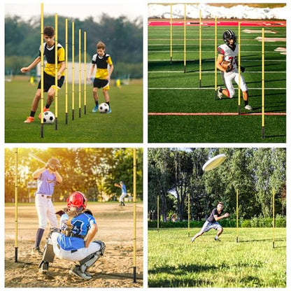 Soccer Training Equipment,Agility Speed Training Set, 20ft Agility Ladder - color: yellow