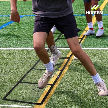 Hikeen Agility Ladder - Speed Ladder for Football, Basketball - Durable Rubber Training Ladder for Footwork with Carry Bag, No Assembly, Portable & Non-Slip Agility