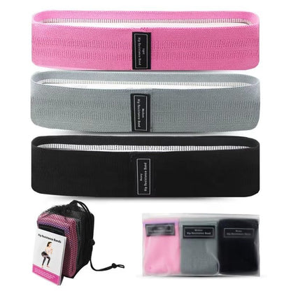 3 Booty Bands Pilates Flexbands Hip Thigh Glute Bands Set Stretch Exercise Bands Fabric Elastic Exercise Resistance Band for Working Out Legs Bands with Workout Bands Guide.