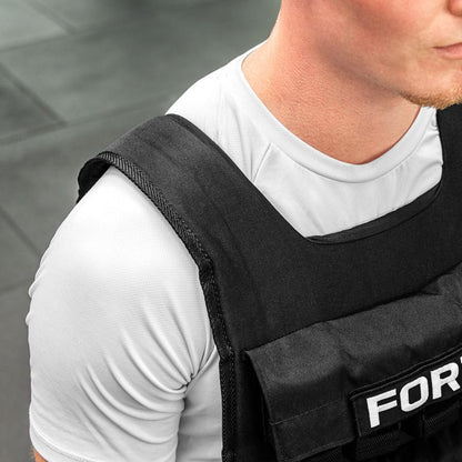 FORZA Adjustable Weighted Vest for Fitness Training – Up to 44lbs Weight Capacity, Removable Cast Iron Blocks