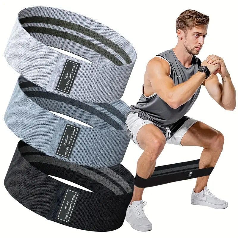 Resistance Bands for Legs & Glutes – Anti-Slip Fabric Hip Bands with Light, Medium & Heavy Resistance, Wide Durable Workout Loops for Squats, Hips, Strength Training & Home Fitness | Set of 3