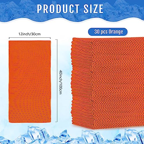 Hosuly 30 Pack Cooling Towels 40"x12" - color: Orange