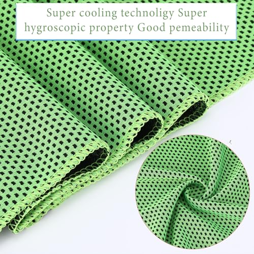 Honoson 10 Pcs Cooling Towels with Bottle, 47 x 12 in, Green - color: Green
