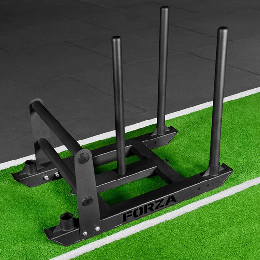 FORZA Competition Weight Sled | Heavy-Duty Steel Sled for Gym & HYROX Training – Removable Uprights with Optional Dual-Handle Attachment - style: With Double Handle Attachment