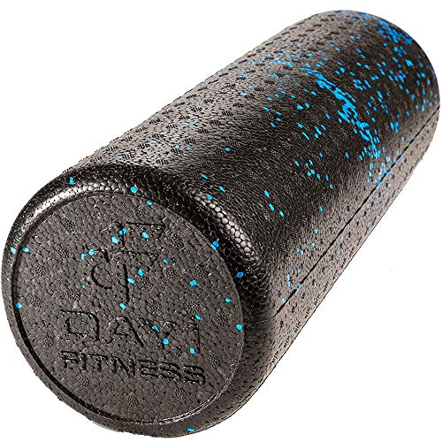 Day 1 Fitness High Density Muscle Foam Rollers - Sports Massage Rollers for Stretching, Physical Therapy, Deep Tissue, Myofascial Release - Ideal for Exercise and Pain Relief - Speckled Blue, 18” - color: Blue Speckled, size: 18"