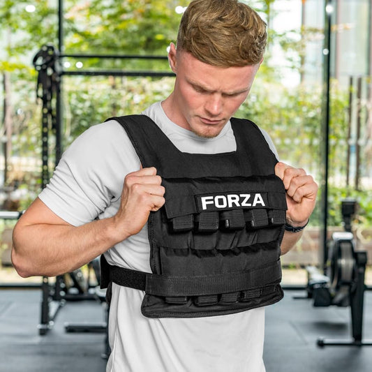 FORZA Adjustable Weighted Vest for Fitness Training – Up to 44lbs Weight Capacity, Removable Cast Iron Blocks