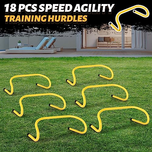 Wettarn 18 Pcs 6" Speed Training Hurdles Mini Agility Hurdles Bulk - color: Yellow
