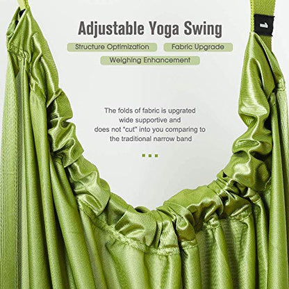 Yoga Stretching Strap, Adjustable Height Leg Stretcher Waist Back Stretch Band Aerial Yoga, Anti-gravity Inversion Exercises Door Flexibility Tensile Trainer for Rehab Pilates Dance Splits