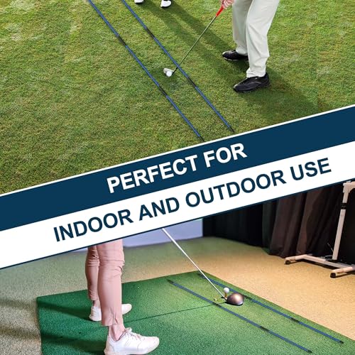 Kulamait 2 Pack Golf Alignment Sticks,Collapsible Golf Alignment Rods 48" Golf Practice Sticks Golf Training Aid for Aiming,Putting,Golf Training Sticks with Clear Tube Case - color: Blue