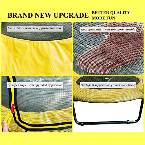 60" 6-in-1 Kids Trampoline, 5ft Mini Toddler Trampoline for Girls Boys - color: Yellow 3-in-1