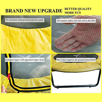60" 6-in-1 Kids Trampoline, 5ft Mini Toddler Trampoline for Girls Boys - color: Yellow 3-in-1