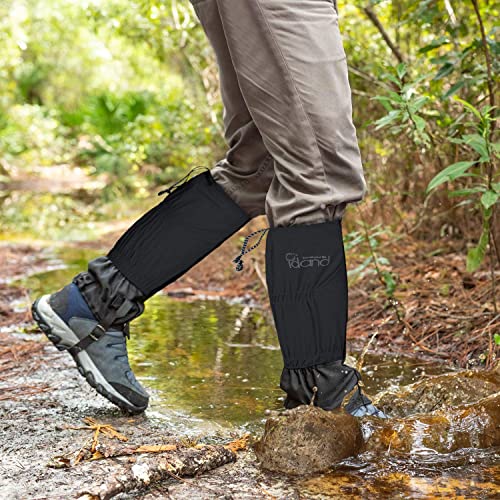 Leg Gaiters Waterproof Snow Boot Gaiters for Snowshoeing, Hiking, Hunting, Running, Motorcycle Anti-Tear Oxford Fabric, TPU Instep Belt Metal Shoelace Hook for Outdoor