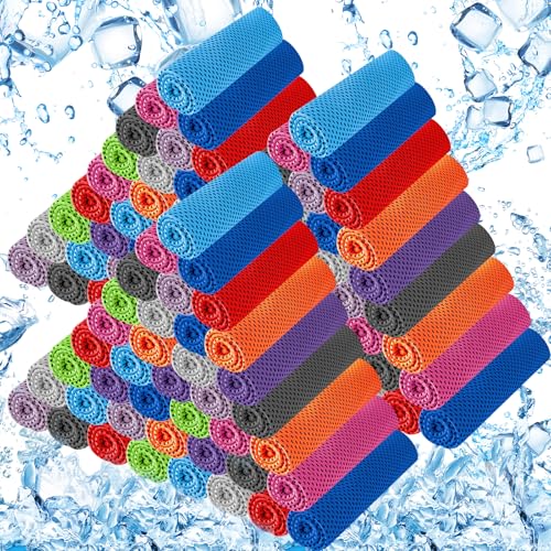 120Pcs Cooling Towels for Neck and Face 40 x 12 Inch Workout Ice Towel for Gym Sweat Microfiber Breathable Chilly Bulk Neck Wraps for Yoga Athletes Hiking Camping Travel Running Golf Outdoor Sport