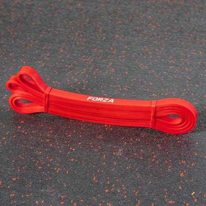 METIS Resistance Exercise Bands | Heavy Duty Latex Power Bands for Strength Training, Fitness Workouts, and Assisted Pull-Ups – 6 Resistance Levels, Sold Individually or as a Set - color: Red (18-33lb Resistance)